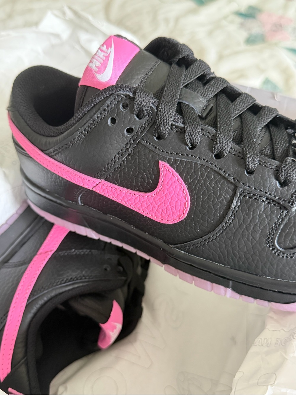 Vintage Penn State Nike Dunk Low — Black with Hot Pink Swoosh - Picture 3 of 4